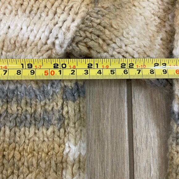 Anthropologie Striped Open Knit Cardigan Sweater Beige Gray Women’s Small - Picture 4 of 7